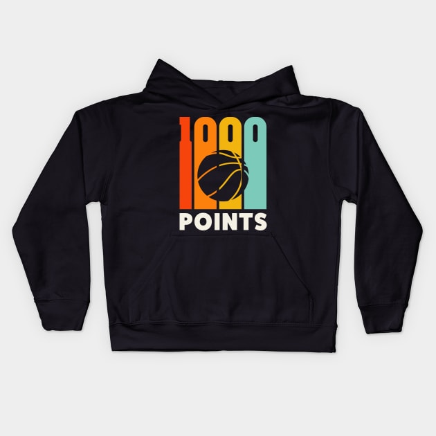 1000 Points Basketball Scorer High School Basketball Mom Kids Hoodie by PodDesignShop